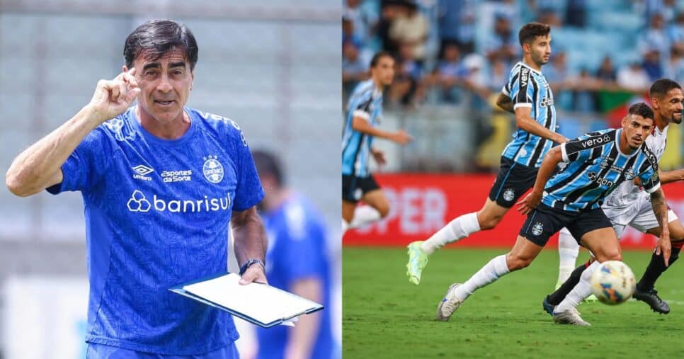 Quinteros sofre com veredito de adeus de +2 craques no Grêmio (Reprodução/Montagem TV Foco/Canva)