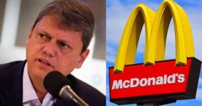 Tarcísio de Freitas / Logo do McDonald's - Montagem: TVFOCO