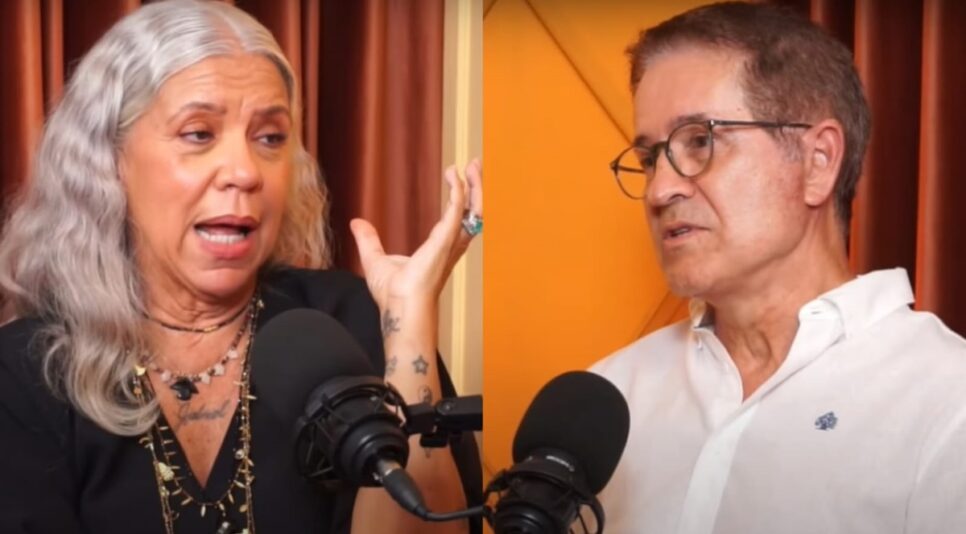 Apresentadora abre o jogo com Carlos Tramontina em podcast (Fotos: Reprodução/ Portas Abertas/ YouTube/ Montagem TV Foco)