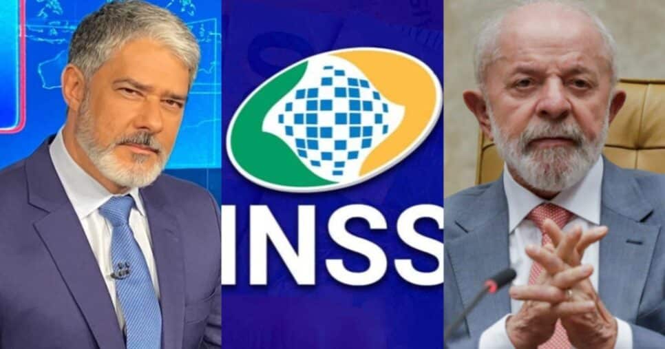 Bonner paralisa JN com nova lei de Lula ao INSS que chega como presente aos idosos 60+ - Foto: Montagem
