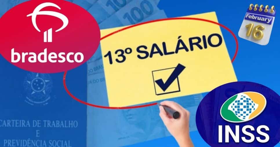 Antecipação do 13° salário aos trabalhadores e idosos pelo banco Bradesco (Foto: Reprodução / Canva / Montagem TV Foco)