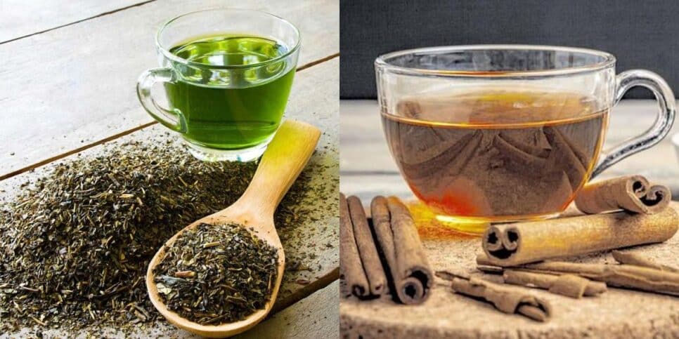 Chá-verde e Chá de canela ajudam a reduzir o açúcar no sangue (Reprodução: Montagem TV Foco)