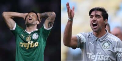 Abel Ferreira chora com Felipe Anderson e +1 fora no Palmeiras (Reprodução: Ettore Chiereguini / Cesar Greco)