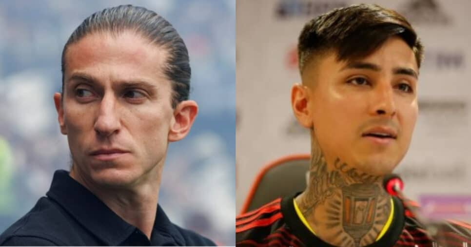 Pulgar e +1: Filipe Luís sofre com debandada no Flamengo (Foto: Reprodução/Montagem TV Foco)