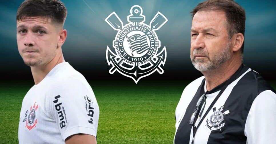 Rodrigo Garro e Augusto Melo (Foto: Reprodução / Corinthians / Montagem TV Foco)