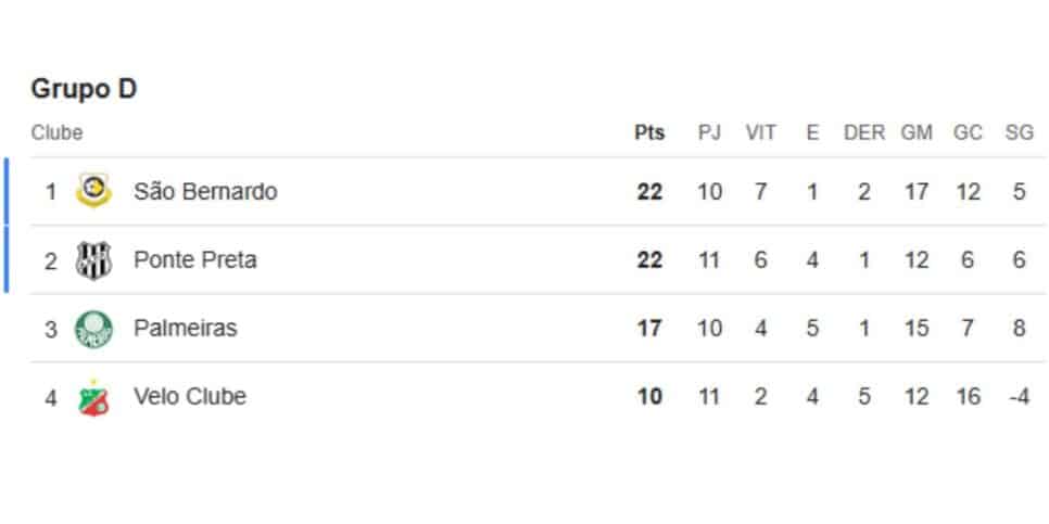 Grupo do Palmeiras no Paulistão (Reprodução: Google)
