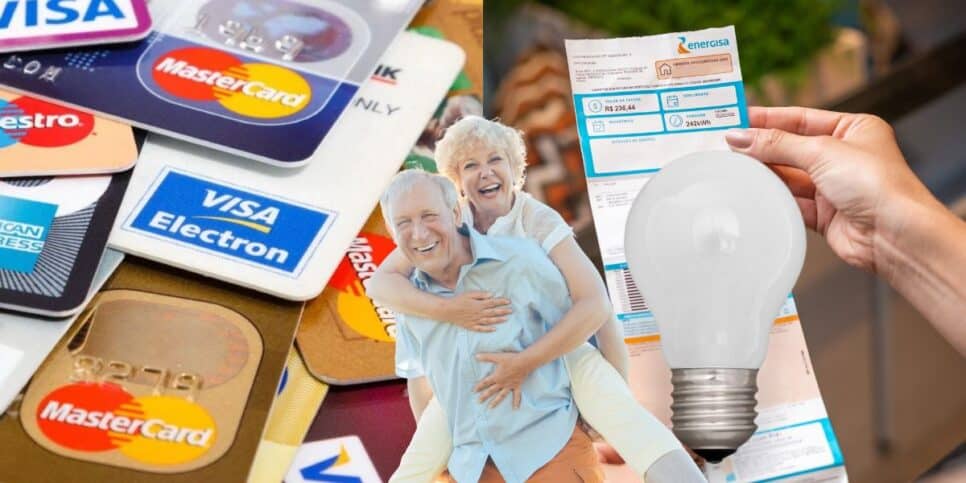 Idosos com isenções no cartão de crédito e na conta de luz (Reprodução: Montagem TV Foco)