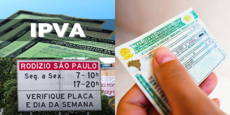Isenção do IPVA, rodízio e fim da CNH a motoristas (Reprodução: Montagem TV Foco)