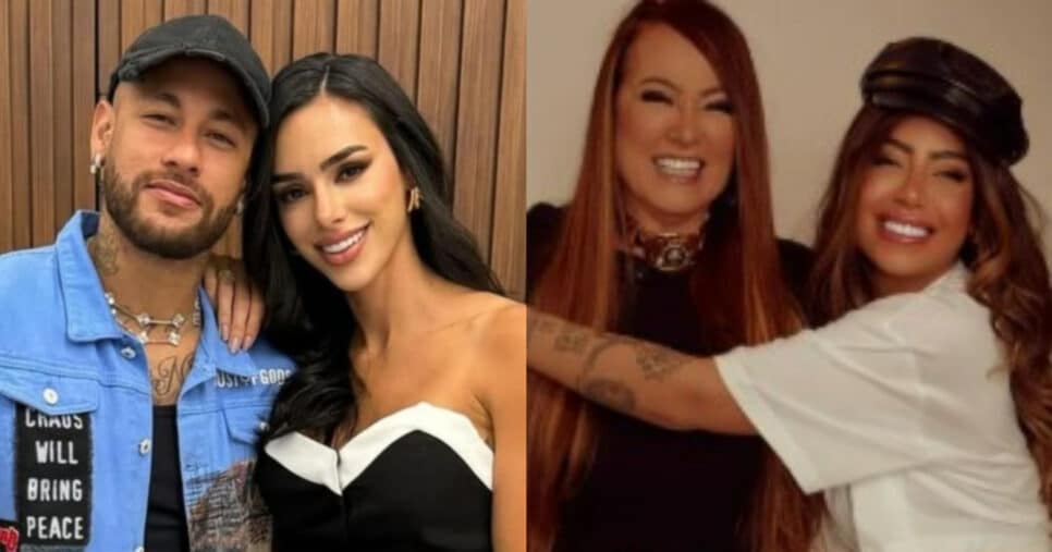 Mãe e irmã de Neymar esnobam Bruna Biancardi na Vila Belmiro (Foto: Reprodução/Montagem TV Foco)