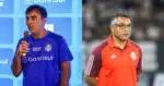 Quinteros, técnico do Grêmio e Roger Machado, técnico do Internacional (Foto: Lucas Uebel/ Ricardo Duarte)