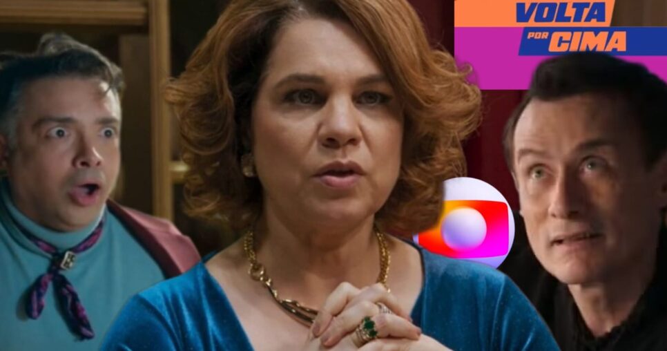 Gigi encurralando Gerson e Violeta recebendo DNA: Volta Por Cima vai do céu ao inferno com 2 desgraças (Foto: Reprodução/ Globo/ Montagem TV Foco)