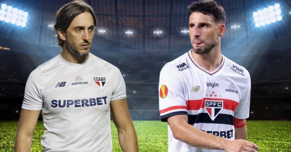 Zubeldía e Calleri (Foto: Reprodução / São Paulo / Montagem TV Foco)