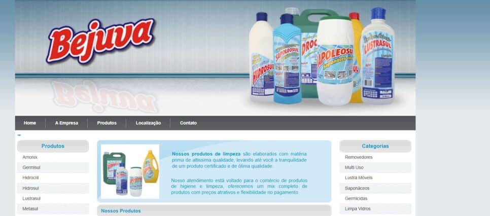 Site da Bejuva segue ativo (Foto Reprodução/Site oficial)