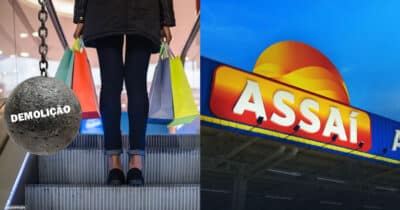 Demolição de Shopping - Supermercado Assaí (Foto: Reprodução)