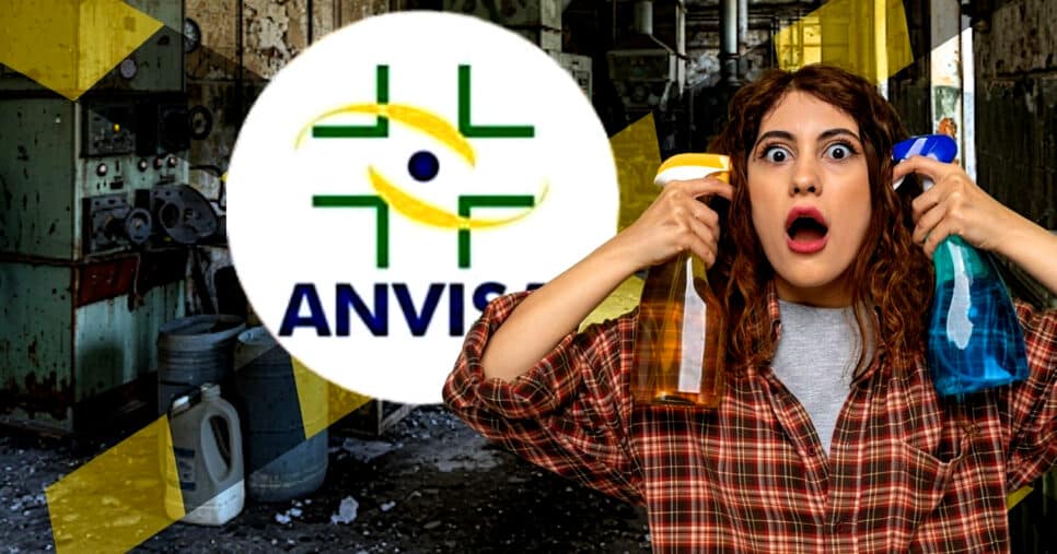 Fabrica de produto de limpeza é autuado pela ANVISA após irregularidades (Foto Reprodução/Montagem/Tv Foco/Canva/ANVISA)