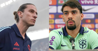 Filipe Luís e Lucas Paquetá (Foto: Reprodução)