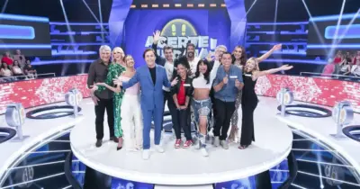Cleber Machado, Gretchen, Nicole Bahls e Val Marchiori no Acerte ou Caia!
