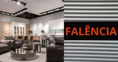 Ilustração loja de móveis, rede fechada e falência (Fotos: Reproduções / Canva)