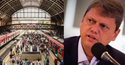 Linha de trem / Tarcísio de Freitas - Montagem: TVFOCO