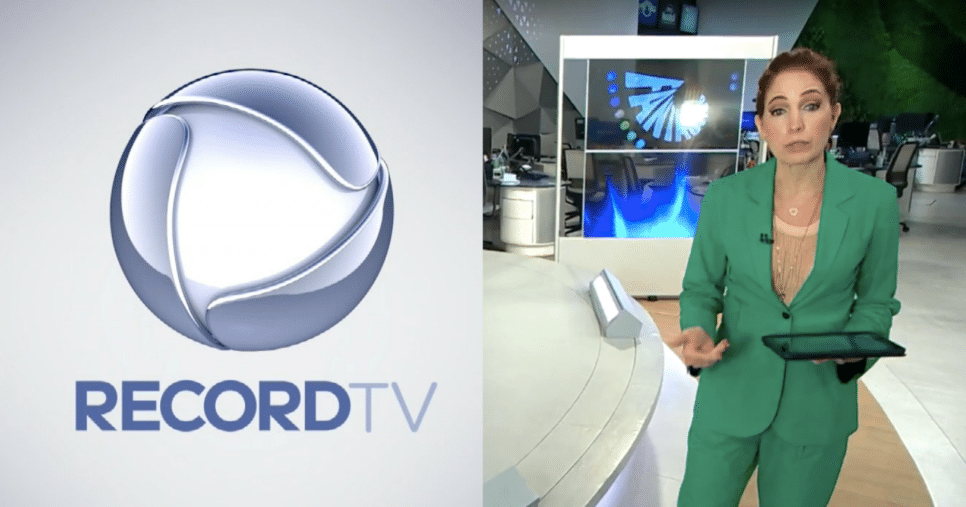 Logo Record e Poliana Abritta no Fantástico (Fotos: Reproduções / Internet / Canva)