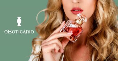Logo do Boticário e mulher segurando perfume (Fotos: Reproduções / Internet / Freepik)