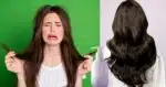 Mulher com cabelo ressecado, condicionador e fios hidratados (Fotos: Reproduções / Freepik / Canva)