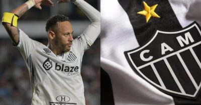 Neymar / Logo do Atlético-MG - Montagem: TVFOCO