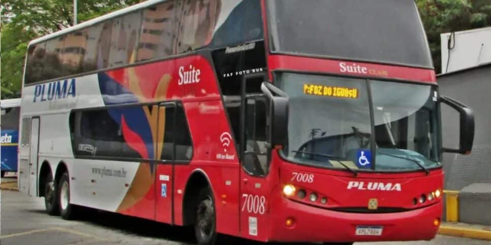 Ônibus da Pluma Conforto e Turismo S.A (Foto: Reprodução / Flavio Alberto)