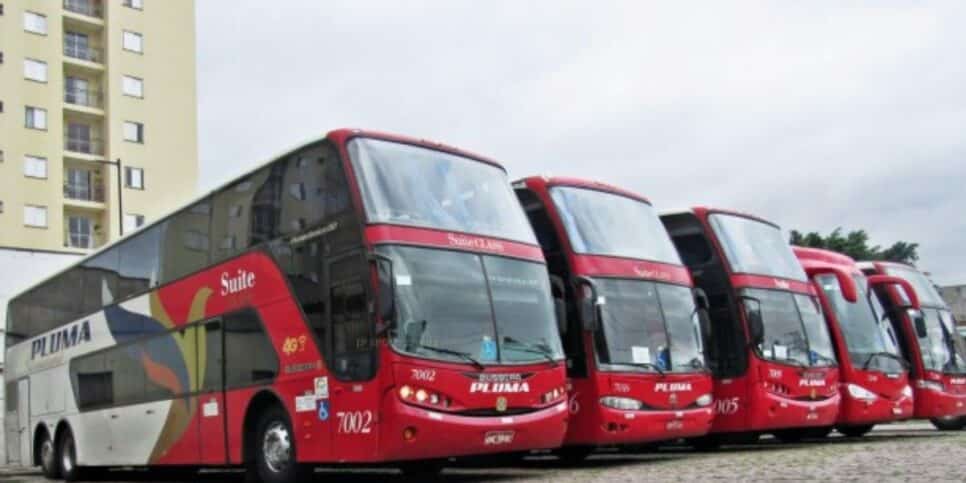 Ônibus da Pluma Conforto e Turismo S.A (Foto: Reprodução / Jean Passos)