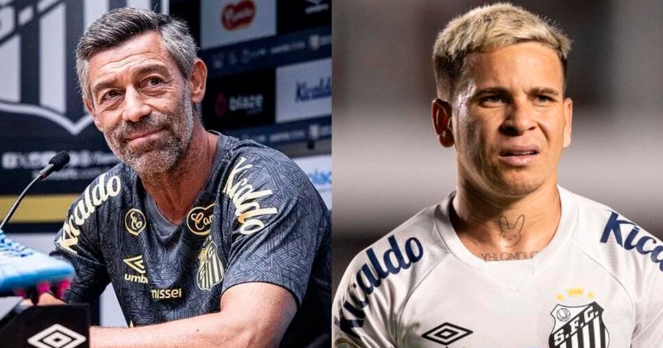 Soteldo e Pedro Caixinha - Santos (Foto: Reprodução)