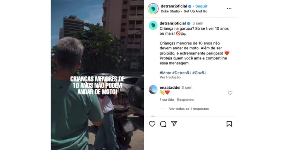 Comunicado do DEtranJ (Reprodução/Instagram)