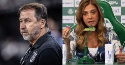 Augusto Melo confirma reforço no Corinthians e dá chapéu em Leila Pereira (Reprodução/Montagem TV Foco/Canva)