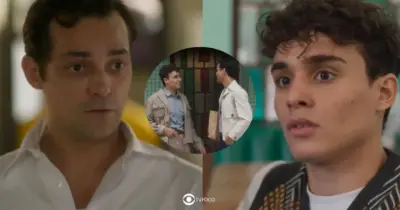 Alfredo flagra momento íntimo gay entre Guto e Vinícius e faz enteado chorar em Garota do Momento