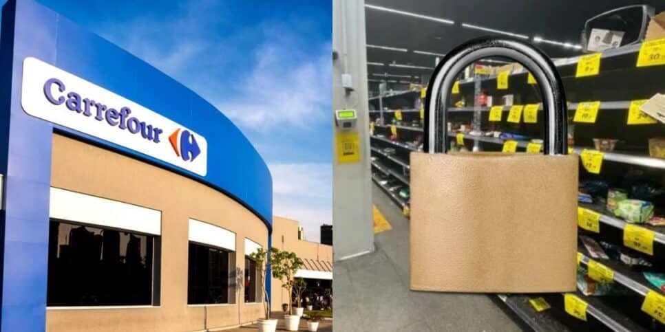 Fechamento de unidade de supermercado rival do Carrefour (Reprodução: Montagem TV Foco)