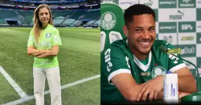 Leila anuncia +1 reforço para jogar com Vitor Roque no Palmeiras  - (Montagem / TV FOCO)