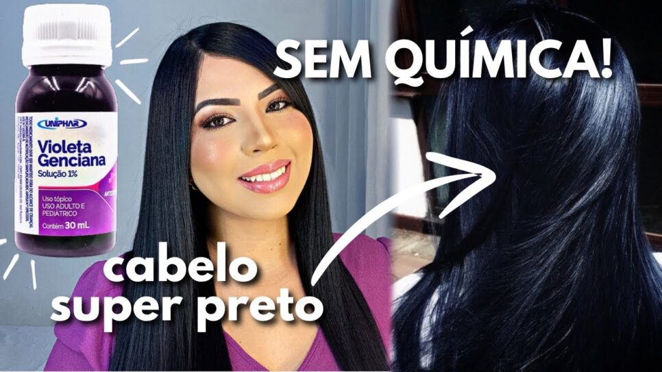 Resultado, cabelos super pretos, bem cobertos e sem química (Foto Reprodução /Youtube)