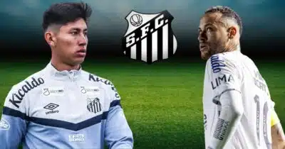 Miguelito e Neymar (Foto: Reprodução / Santos / Montagem TV Foco)