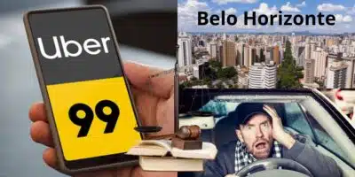 Lei anunciada atinge em cheio motoristas da Uber e 99 em BH (Reprodução: Montagem TV Foco)