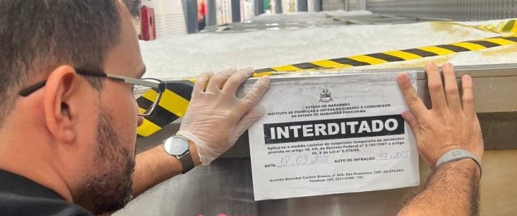 Área de supermercado sofre com interdição (Foto Reprodução/Prefeitura do Maranhão)