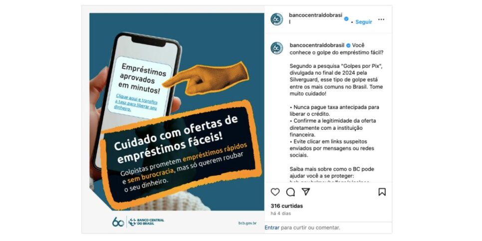 Anúncio Banco Central (Foto: Reprodução / Instagram)