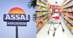 Assaí e ilustração de supermercado fechado (Fotos: Reproduções / Internet / Canva)