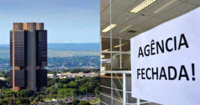 O fechamento de banco em Fortaleza após intervenção do Banco Central (Foto: Montagem)