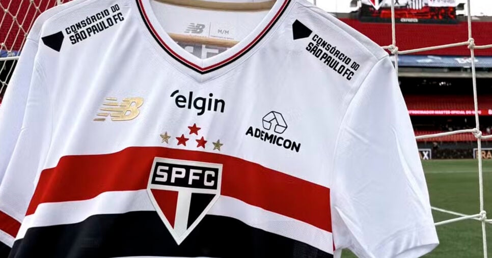 Camisa do São Paulo sem a logo da Viva Sorte (Foto: Reprodução)