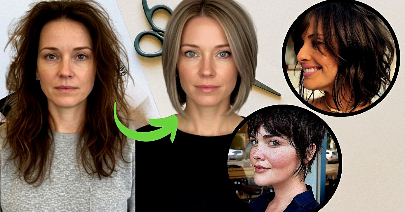 Cortes de cabelo curtinhos que transformam o visual e rejuvenescem (Foto Reprodução/Montagem/Freepik/Tv Foco/Lennita/Pinterest)