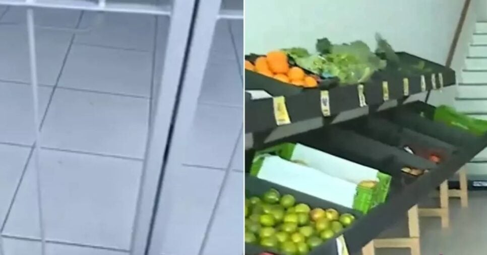 Criminosos quebraram haste da grade de proteção do hortifruti e furtaram diversos produtos - Foto Reprodução Internet