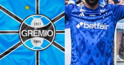 Grêmio e jogador do Cruzeiro - Foto Reprodução Internet
