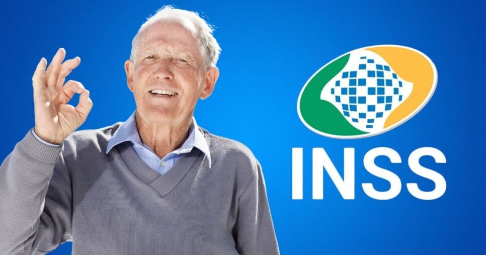 Idoso e logo do INSS (Fotos: Reproduções / Canva / Internet)