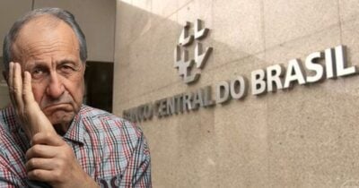 Idoso triste e Banco Central (Fotos: Reproduções / Canva / Globo)