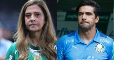 Leila Pereira e Abel Ferreira, do Palmeiras