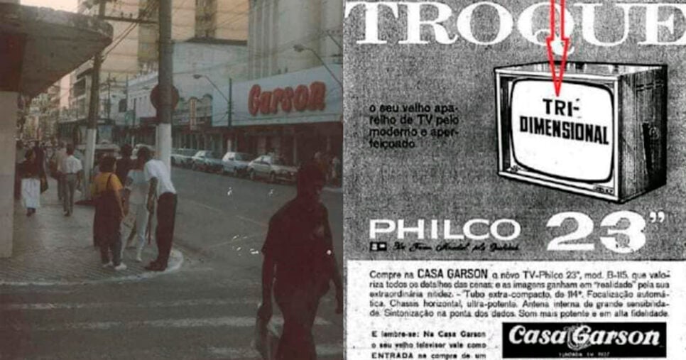 Loja e propaganda da Casa Garson (Foto: Reprodução)